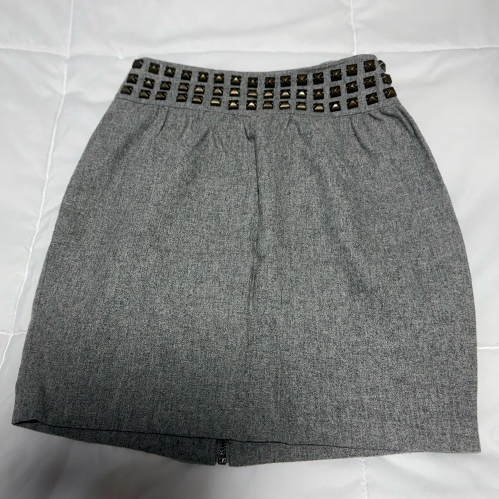 💲Silence + Noise Gray Pencil Skirt with Stud Accents